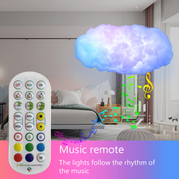 USB Cloud Light APP Control Music Synchronization 3D RGBIC Ambient Light Lightning Simulation Clouds Bedroom Room Light - Image 2