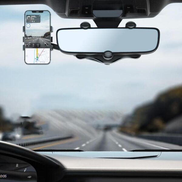 Rearview Mirror Phone Holder For Car Rotatable And Retractable Car Phone Holder Multifunctional 360 Rear View Mirror Phone Holder Suitable For All Mobile Phones And All Car - Image 6