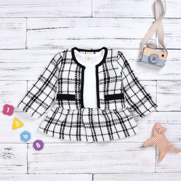 Long-sleeved Dresses Two-piece Children's Baby Small Incense Wind Suit - Image 7