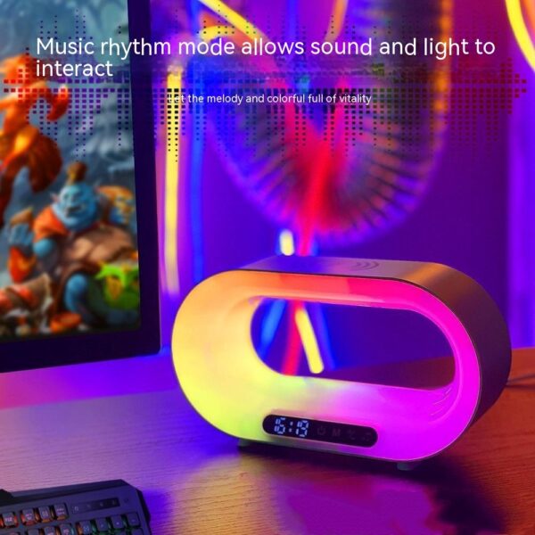 Multi-function 3 In 1 LED Night Light APP Control RGB Atmosphere Desk Lamp Smart Multifunctional Wireless Charger Alarm Clock - Image 8