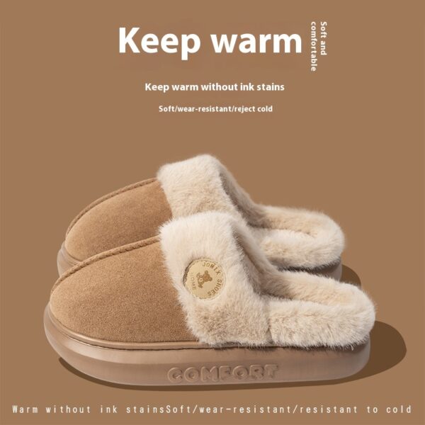 New Plush Slippers For Women Men Winter Warm Home Slipper Indoor Thick-soled Fleece Shoes - Image 6