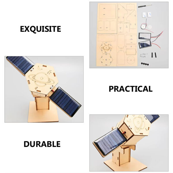 Diy Technology Small Production Stem Experimental Teaching Aids Space Model Artificial Satellite Educational Toys Solar Power Toy Kit Science - Image 2