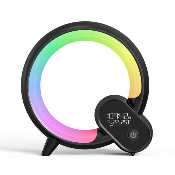 Creative Q Light Analog Sunrise Digital Display Alarm Clock Bluetooth Audio Intelligent Wake-up Q Colorful Atmosphere Light - Image 4