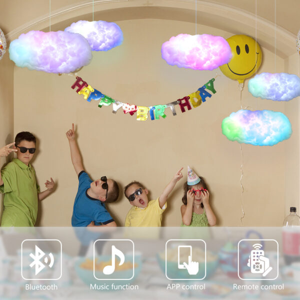 USB Cloud Light APP Control Music Synchronization 3D RGBIC Ambient Light Lightning Simulation Clouds Bedroom Room Light - Image 3