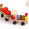 Wooden Train Three-section Tractor Toy Children's Intelligence Puzzle Toys Educational Toys - Image 4