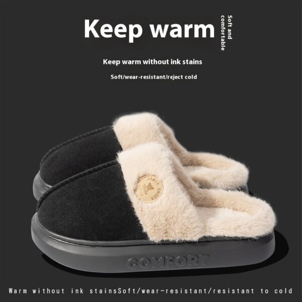 New Plush Slippers For Women Men Winter Warm Home Slipper Indoor Thick-soled Fleece Shoes - Image 2