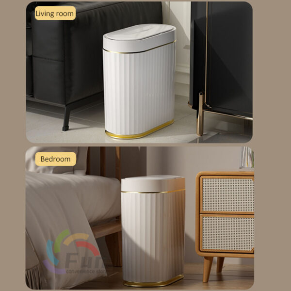 Smart Trash Can With Lid For Bedroom And Living Room Kitchen Storage Box Trash Can Induction Small Car Box Automatic Smart Dustbin Smart Trash Bin - Image 8