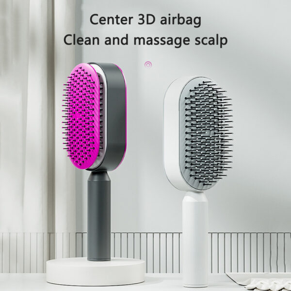 Self Cleaning Hair Brush For Women One-key Cleaning Hair Loss Airbag Massage Scalp Comb Anti-Static Hairbrush - Image 5