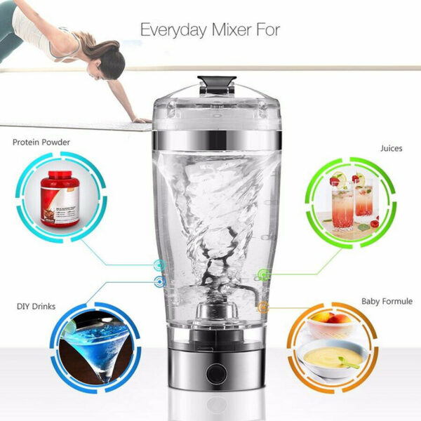 Electric Protein Shake Stirrer USB Shake Bottle Milk Coffee Blender Kettle Sports And Fitness Charging Electric Shaker Cup - Image 5