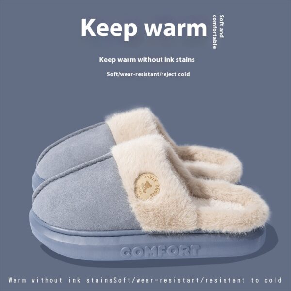 New Plush Slippers For Women Men Winter Warm Home Slipper Indoor Thick-soled Fleece Shoes - Image 5