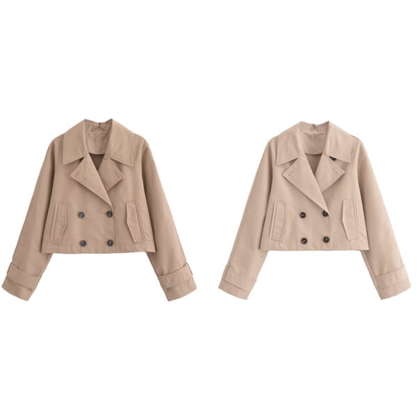 European And American Style Women's Clothing French Trench Coat Long Sleeve Elegant Jacket Coat - Image 2